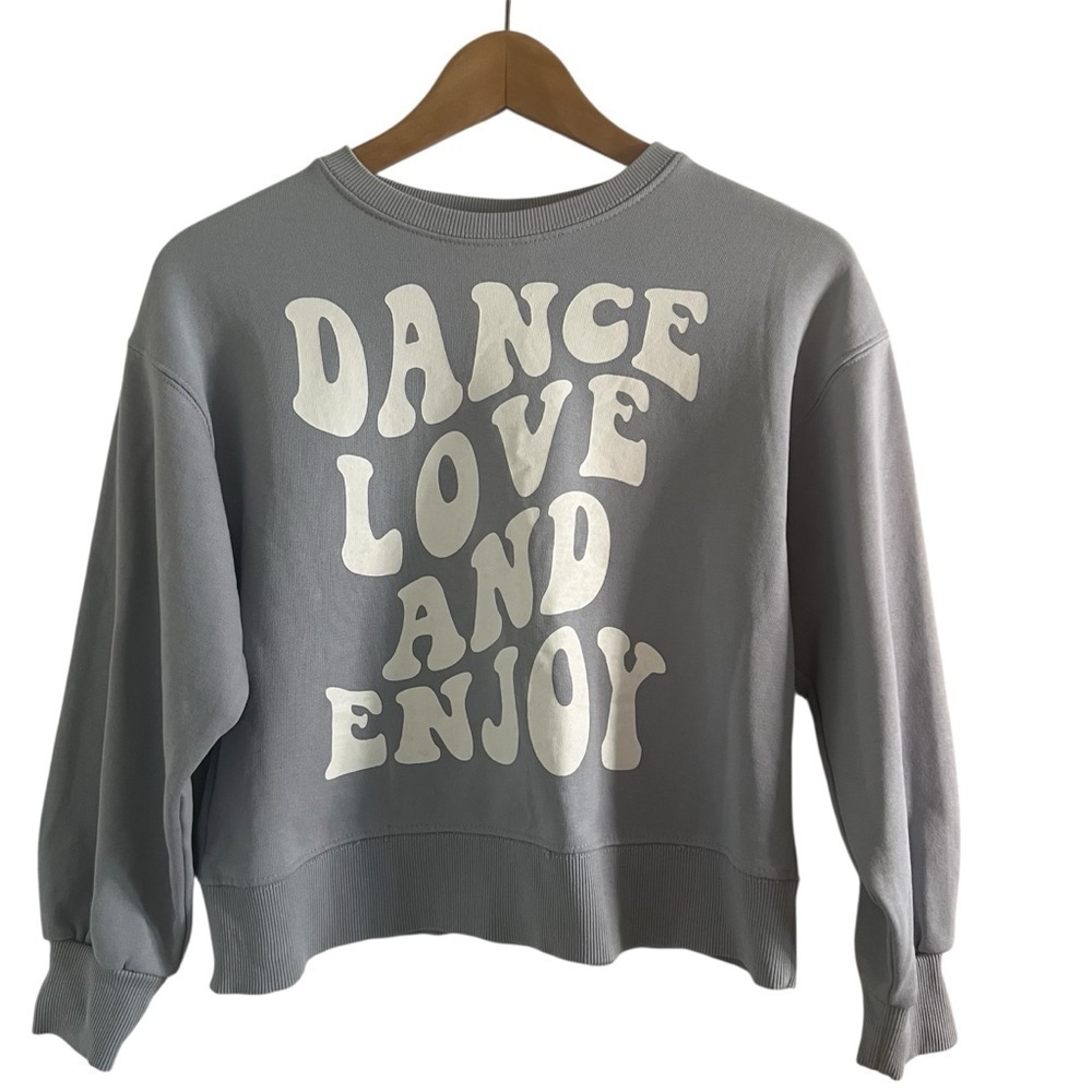 Zara| Kids Crew Neck Long Sleeve Sweatshirt Light Blue- Size 10 - Picture 2 of 7